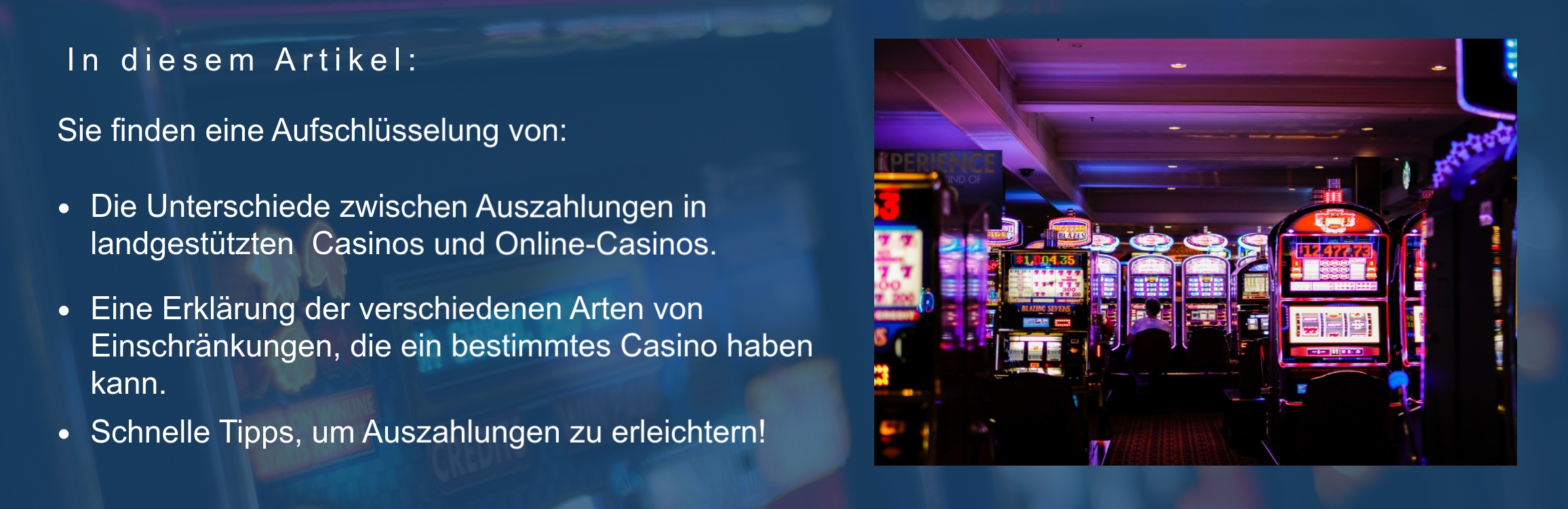 Auszahlung Online Casino